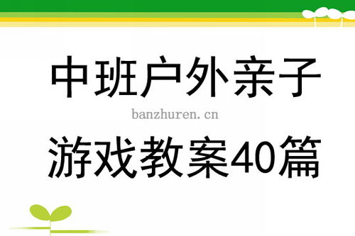 中班户外亲子游戏教案,创意户外游戏教案集锦